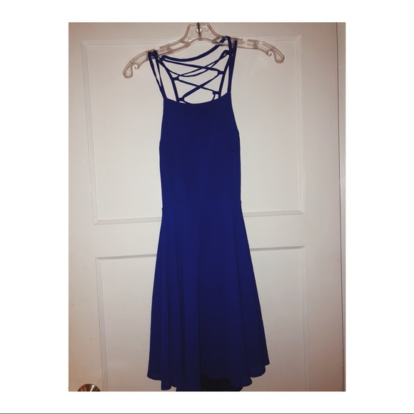 Good Deeds Royal Blue Lace-Up Dress - Picture 3 of 4